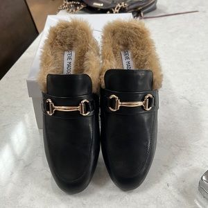 Brand new Steve Madden furry slides!  Not worn!